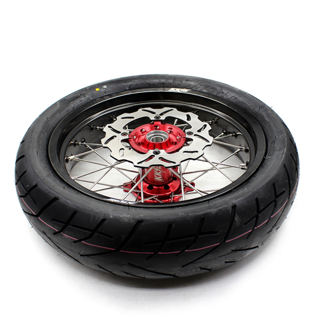 KKE 3.5/4.25 Complete Supermoto Wheels With CST Tire Fit HONDA CRF250R 14-20 CRF450R 13-20 Red