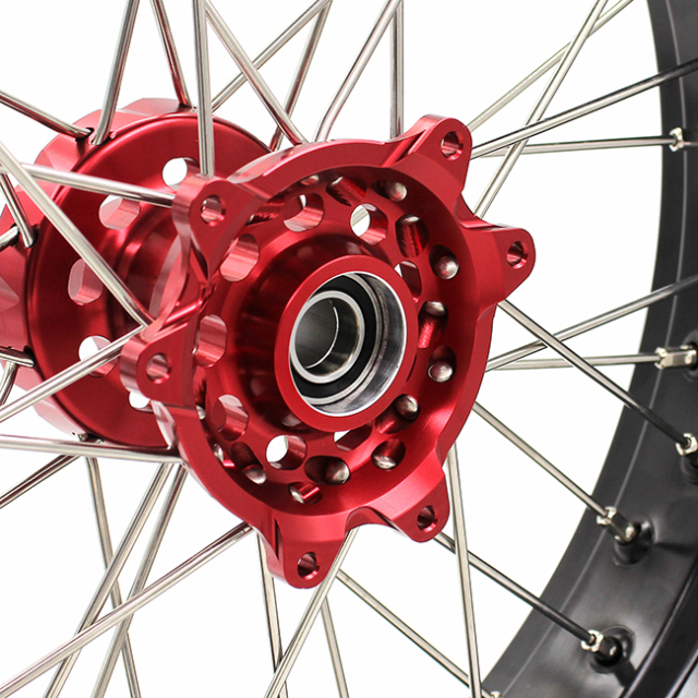 KKE 3.5/4.25*17 Supermoto Wheels Set Fit HONDA CRF250R CRF450R 2002-2012 Red Hub