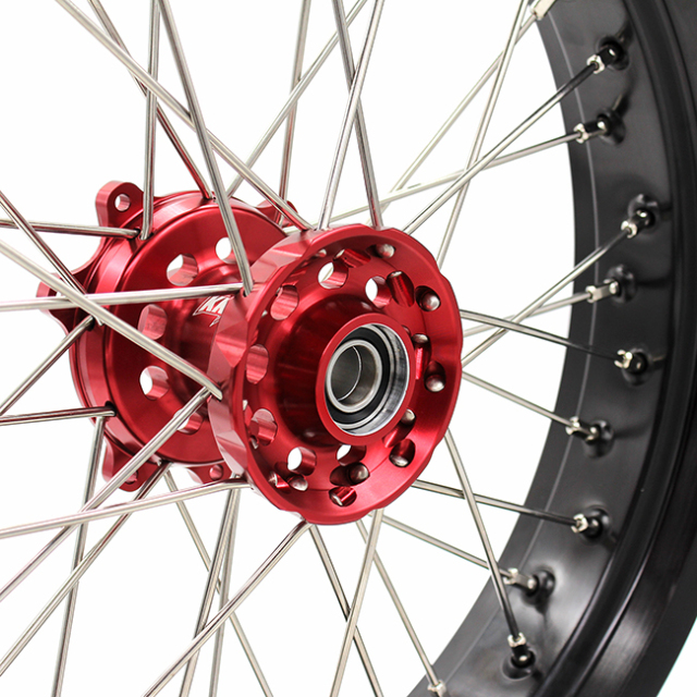 KKE 3.5/4.25*17 Supermoto Wheels Set Fit HONDA CRF250R CRF450R 2002-2012 Red Hub