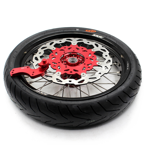 KKE 3.5/4.25 Complete Supermoto Wheels With CST Tire fit HONDA CRF250R 14-2025 CRF450R 13-2025 Red