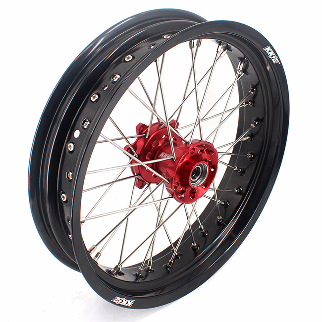 KKE 3.5*17/4.5*17 Supermoto Cush Drive Wheels Rims Set Fit HONDA CRF250R 2004-2013 CRF450R Red