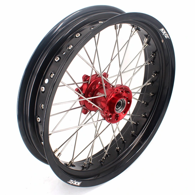 KKE 3.5*17/4.5*17 Supermoto Cush Drive Wheels Set Fit HONDA CRF250R 2004-2013 CRF450R Red
