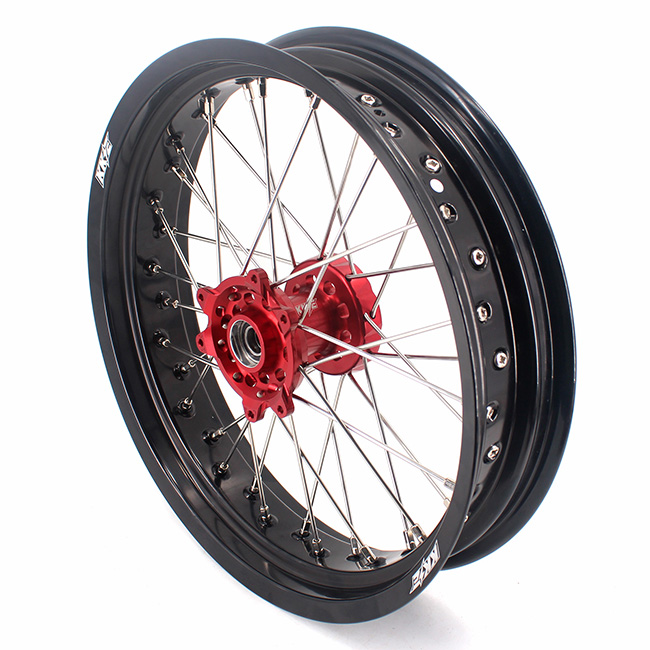 KKE 3.5*17/4.5*17 Supermoto Cush Drive Wheels Rims Set Fit HONDA CRF250R 2004-2013 CRF450R Red