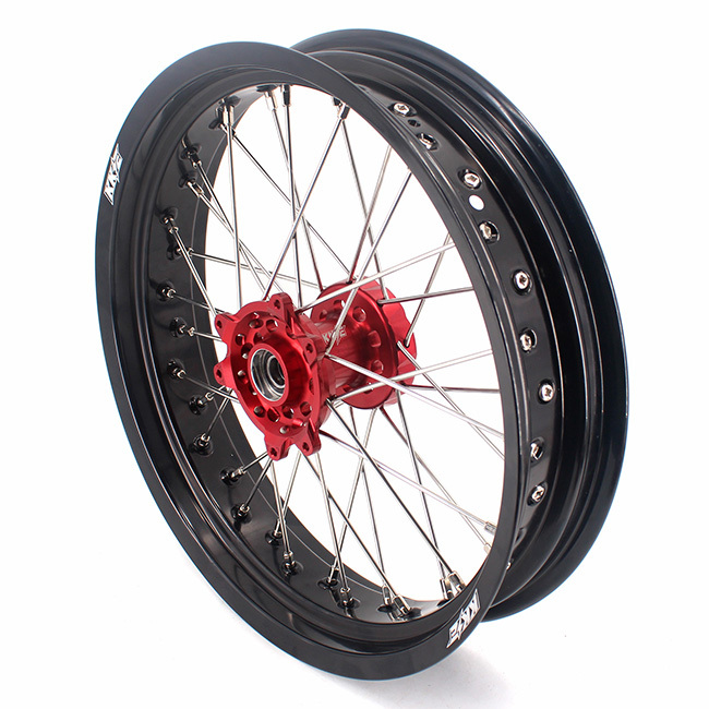 KKE 3.5*17/4.5*17 Supermoto Cush Drive Wheels Set Fit HONDA CRF250R 2004-2013 CRF450R Red