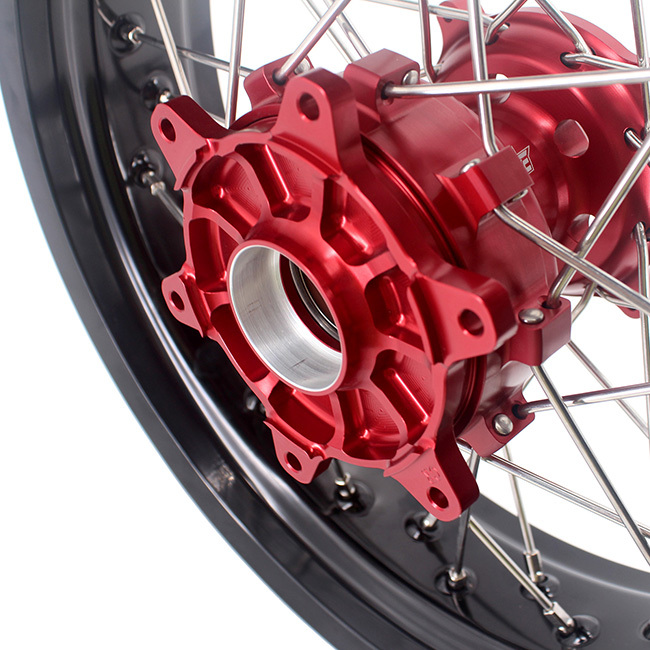 KKE 3.5*17/4.5*17 Supermoto Cush Drive Wheels Set Fit HONDA CRF250R 2004-2013 CRF450R Red
