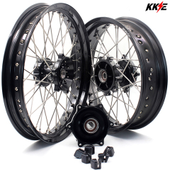 KKE 3.5*17/4.25*17'' Supermoto Wheels Rims Set Fit SUZUKI DR650SE 1996-2022 Black Hub With Cush Drive