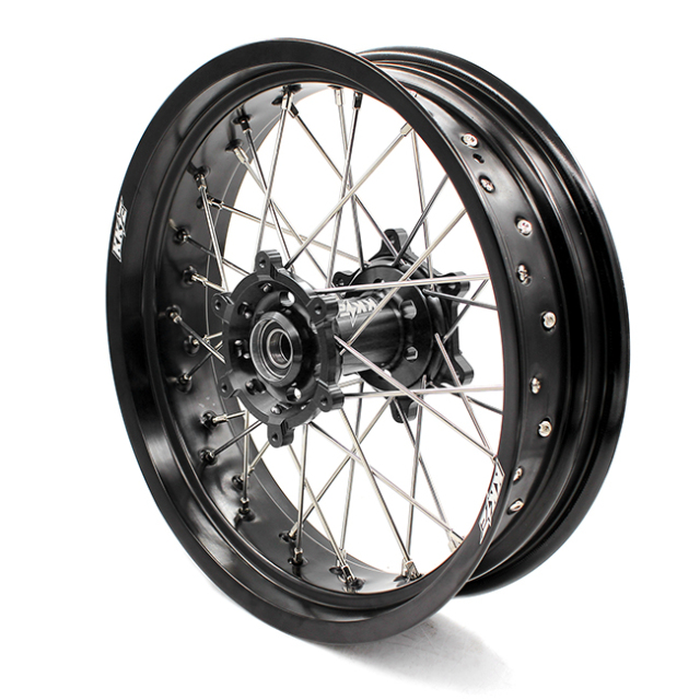 KKE 3.5/4.25*17 Supermoto Wheels Set Fit DRZ400E 00-07 DRZ400S 00-21 DRZ400SM 05-21 Black Hub