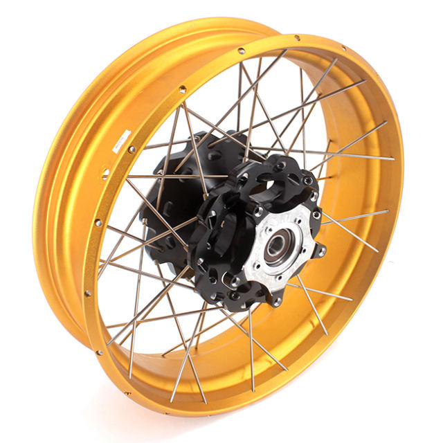 VMX 2.5*19"/4.25*17" Tubeless Wheels Set Fit for BMW G310GS 2019-2021 Black Hub Gold Rim