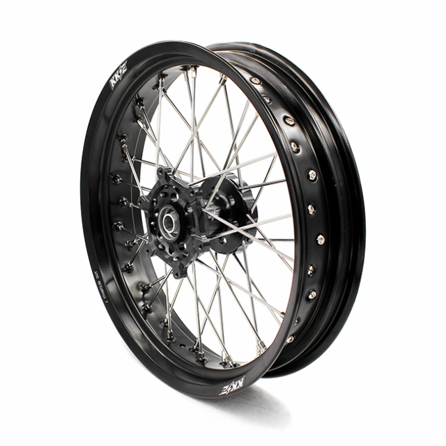 KKE 3.5/4.25*17 Supermoto Wheels Set Fit DRZ400E 00-07 DRZ400S 00-21 DRZ400SM 05-21 Black Hub