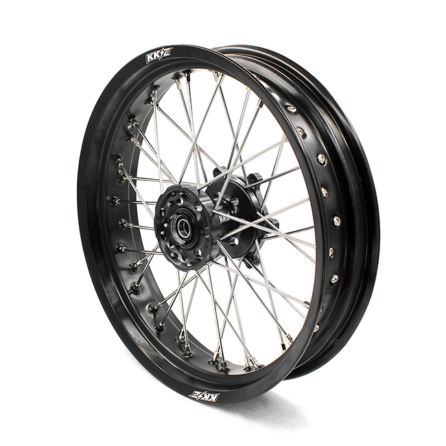 KKE 3.5/4.25*17 Supermoto Wheels Set Fit DRZ400E 00-07 DRZ400S 00-24 DRZ400SM 05-24 Black Hub