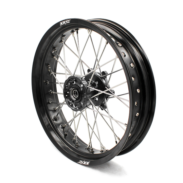 KKE 3.5/4.25*17 Supermoto Wheels Set Fit DRZ400E 00-07 DRZ400S 00-21 DRZ400SM 05-21 Black Hub