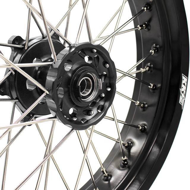 KKE 3.5/4.25*17 Supermoto Wheels Set Fit DRZ400E 00-07 DRZ400S 00-21 DRZ400SM 05-21 Black Hub