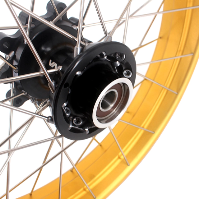 VMX 2.5*19"/4.25*17" Tubeless Wheels Set Fit for BMW G310GS 2019-2021 Black Hub Gold Rim