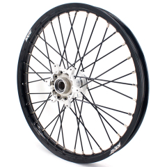 KKE 21/19 MX Off-road Casting Wheels set Compatible with KTM XCW XCF SXF 2003-2022 Silver Hub Black Spoke