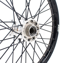KKE 21/19 MX Off-road Casting Wheels set Compatible with KTM XCW XCF SXF 2003-2022 Silver Hub Black Spoke
