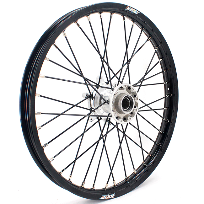 KKE 21/19 MX Off-road Casting Wheels Rims set Compatible with KTM XCW XCF SXF 2003-2024 Silver Hub Black Spoke