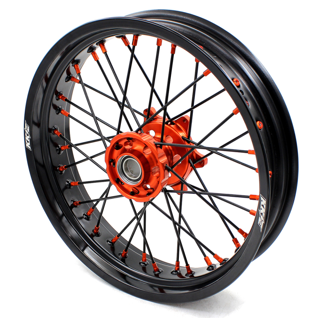 KKE 3.5/4.25 Motorcycle Supermoto Wheel Set Fit KTM SX-F EXC XC-F 250 450 530 Orange/Black