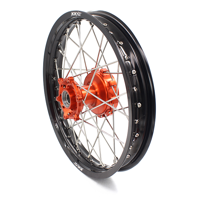 KKE 21/18 Cush Drive wheels set Compatible with KTM690 ENDURO R SMC 2008-2023 Orange Hub