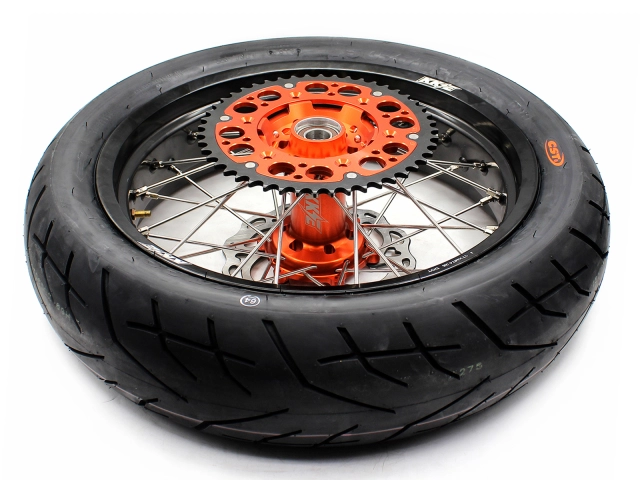 KKE 3.5/4.25 Motorcycle Supermoto Wheels With CST Tire Fit KTM EXC SXF 2003-2021 Orange Hub