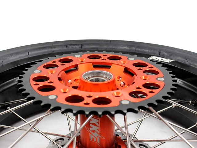 KKE 3.5/4.25 Motorcycle Supermoto Wheels With CST Tire Fit KTM EXC SXF 2003-2021 Orange Hub