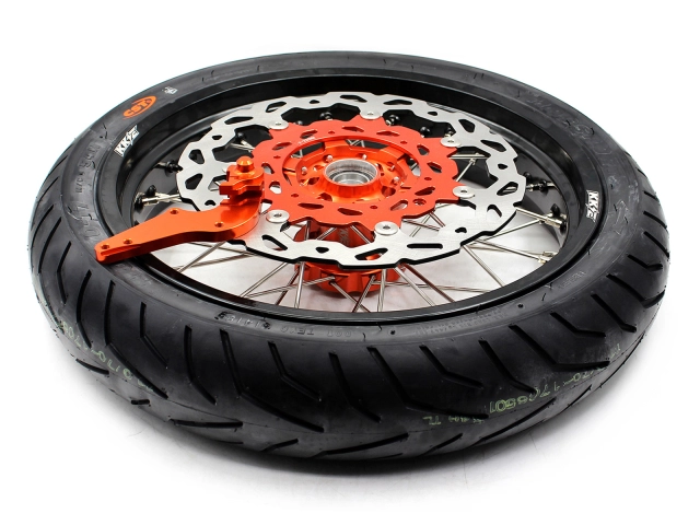 KKE 3.5/4.25 Motorcycle Supermoto Wheels With CST Tire Fit KTM EXC SXF 2003-2021 Orange Hub