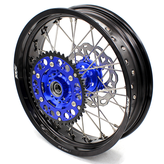 KKE 3.5/4.25 Motorcycle Supermoto Wheels Fit KTM SXF EXC XCW 2003-2021 Blue Hub With Disc