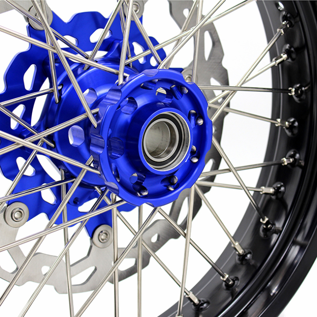 KKE 3.5/4.25 Motorcycle Supermoto Wheels Fit KTM SXF EXC XCW 2003-2021 Blue Hub With Disc