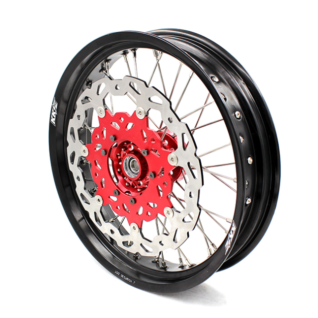 KKE 3.5*16.5"/5.0*17 Supermoto Racing Wheels Fit HONDA CRF250R CRF450R 2002-2012 Red Hub With Disc