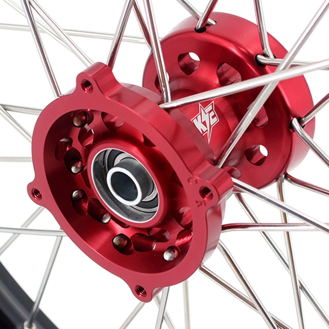KKE 1.6*19/1.85*16 Dirtbike Kid's Big Wheels Rims Set Fit HONDA CRF150R 2007-2020 Red Hub