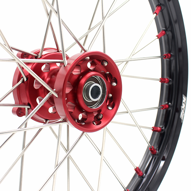 KKE 1.6*19/1.85*16 Kid's Wheels Rims Set Fit HONDA CRF150R 2007-2024 Red Nipple