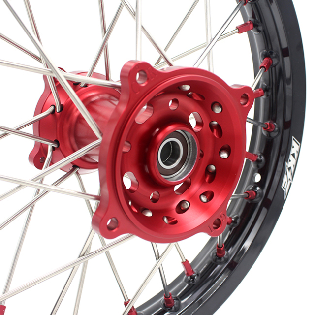 KKE 1.4*17/1.6*14 Dirtbike Kid's Big Wheels Rim Set Fit HONDA CRF150R 2007-2020  Red Nipple