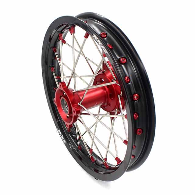 KKE 1.4*17/1.6*14 Dirtbike Kid's Big Wheels Rim Set Fit HONDA CRF150R 2007-2020  Red Nipple