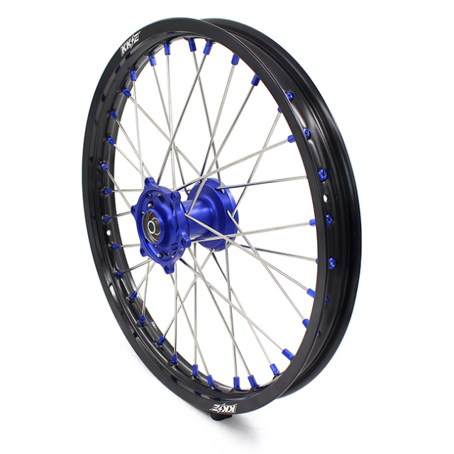 KKE 1.6*19"/1.85*16" Dirtbike Kid's Big Wheels Rim Set Fit KAWASAKI KX80 KX85 Blue Hub/Nipple