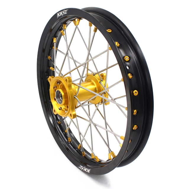 KKE 1.6*19"/1.85*16" Big Kid's Wheels Set Fit SUZUKI RM80 RM85 YAMAHA YZ80 YZ85 Gold Nipple