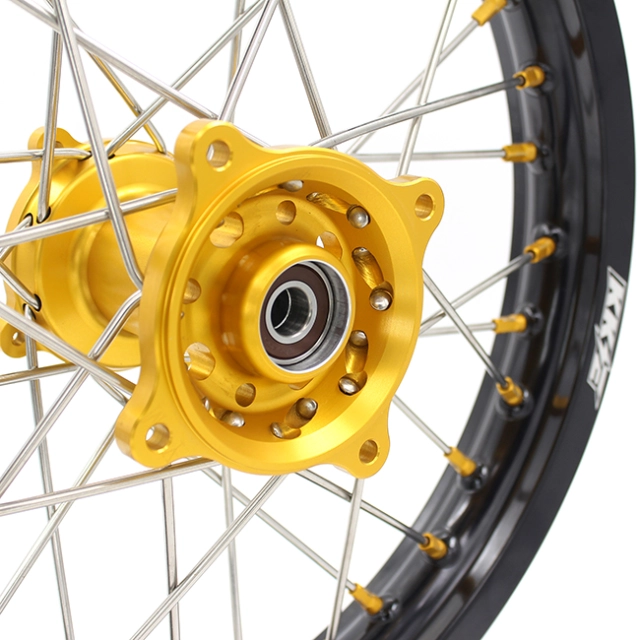 KKE 1.6*19"/1.85*16" Big Kid's Wheels Set Fit SUZUKI RM80 RM85 YAMAHA YZ80 YZ85 Gold Nipple