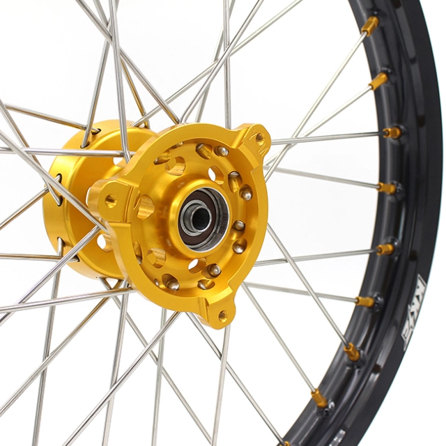 KKE 1.6*19"/1.85*16" Big Kid's Wheels Set Fit SUZUKI RM80 RM85 YAMAHA YZ80 YZ85 Gold Nipple