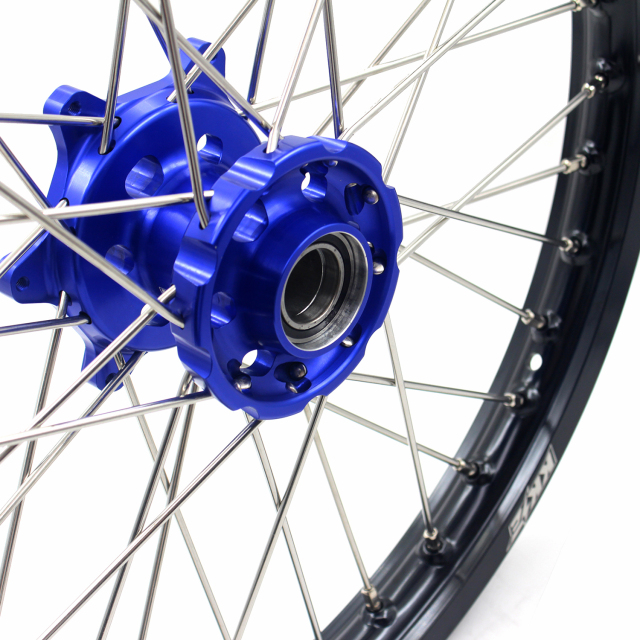 KKE 21/18 Enduro Racing Wheel Set Compatible with KTM EXC-F 125cc-530cc 2003-2021 Blue Hub