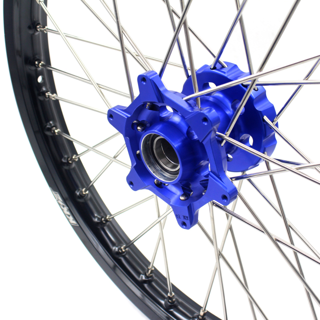 KKE 21/18 Enduro Racing Wheel Set Compatible with KTM EXC-F 125cc-530cc 2003-2021 Blue Hub