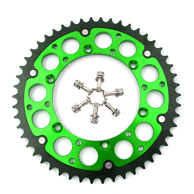 Rear 48T-51T Hybrid Green Sprocket Fit KAWASAKI KX250F KX450F KLX450R &Screw 2006-2018