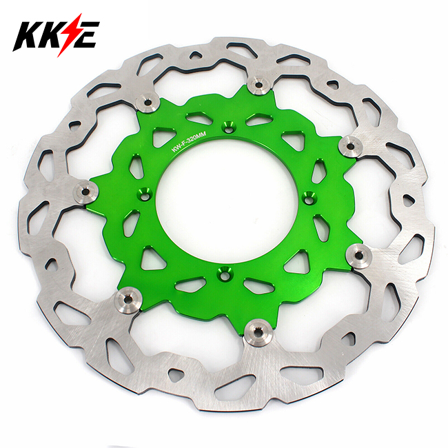 KKE OEM Size 320mm Oversize Floating Green Disc Rotor Fit KAWASAKI KX250F KX450F