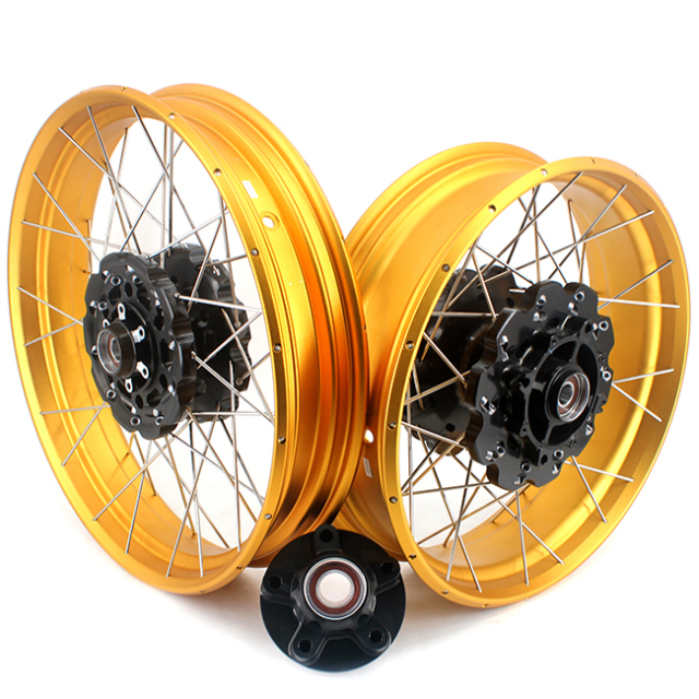 VMX 2.15*21"/4.25*18" Tubeless Wheels Compatible with Honda Africa Twin CRF1000L 2016-2020 Gold Rim