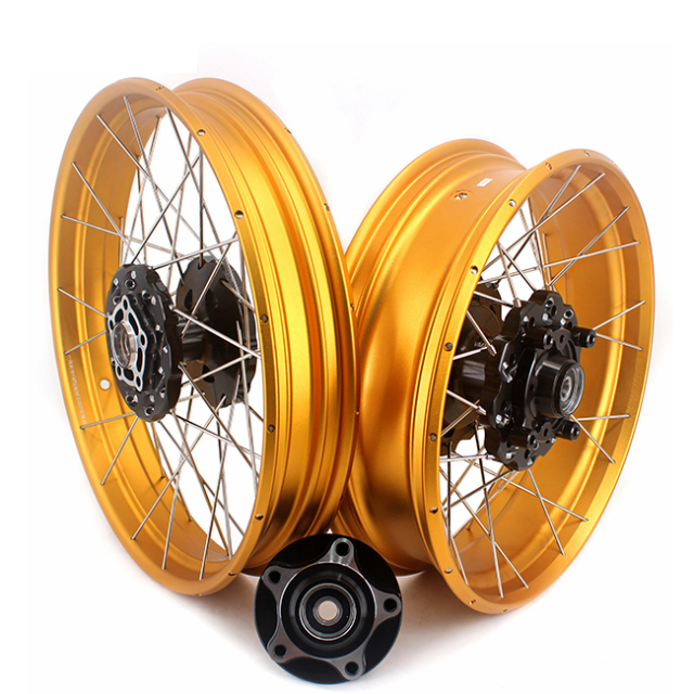 VMX 2.5*19"/4.25*17" Tubeless Wheels Rims Compatible with Honda CB500X Black Hub Gold Rim