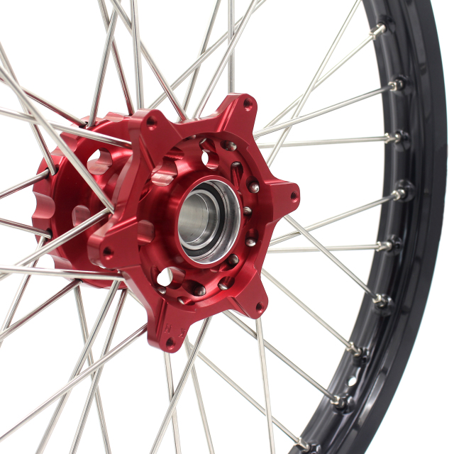 KKE 21/18 Enduro Motorcycle Wheels Rims Set Fit BETA RR 2T 4T 2013-2022 Dirtbike Red Hub