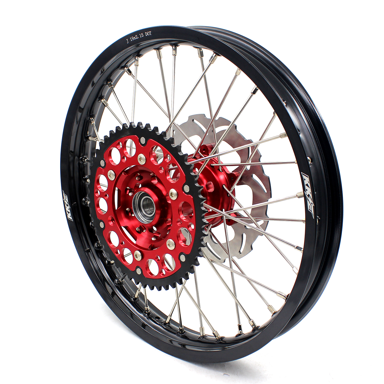 KKE 21/19 Dirtbike MX Motorcycle Wheels Rims Set Fit SUZUKI RM125 RM250 2001-2008 Red Hub