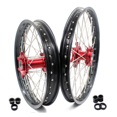 KKE 21/18 Enduro Motorcycle Wheels Rims Set Fit BETA RR 2T 4T 2013-2022 Dirtbike Red Hub