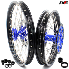 KKE 21/18 Dirtbike Enduro Wheels Set With Disc Fit YAMAHA WR250F 2001-2016 WR450F 2003-2015 Blue
