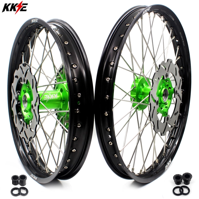 KKE 1.6*21/2.15*18 Fit KAWASAKI KX250F KX450F 2006-2014 Dirtbike Enduro Wheels Rims Set With Disc