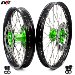 KKE 1.6*21/2.15*18 Dirt bike Motorcycle Wheels Rims Set  Fit KAWASAKI KX250F KX450F 2006-2014 With Disc