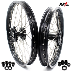 KKE 21/19 Dirt Bike MX Motorcycle Wheels Rims Set Fit SUZUKI RM125 RM250 1996-2000 Black Hub/Rim
