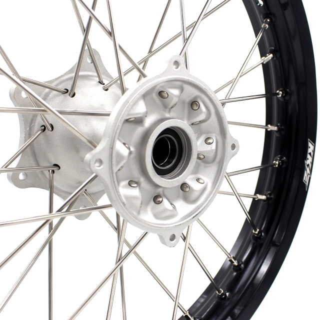 KKE 21/19 MX Wheels Rims Set Fit HONDA CRF250R 2004-2013 CRF450R  Silver Cast Hub
